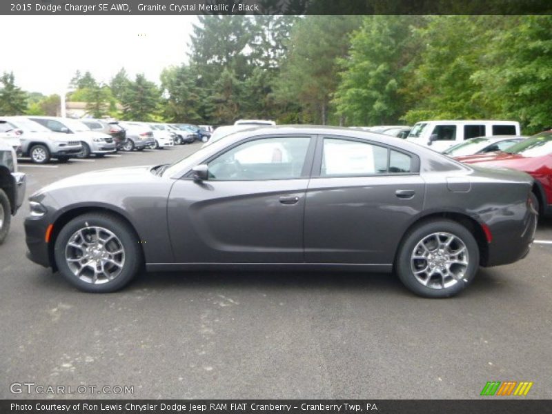 Granite Crystal Metallic / Black 2015 Dodge Charger SE AWD