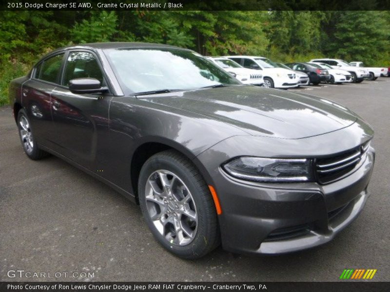 Granite Crystal Metallic / Black 2015 Dodge Charger SE AWD