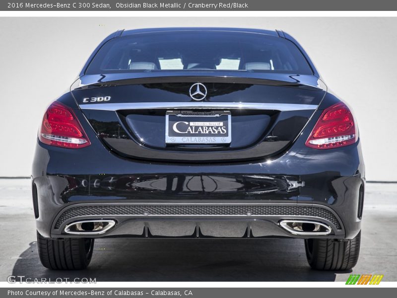 Obsidian Black Metallic / Cranberry Red/Black 2016 Mercedes-Benz C 300 Sedan