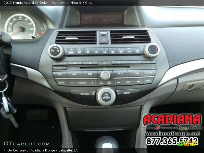 Dark Amber Metallic / Gray 2012 Honda Accord LX Sedan