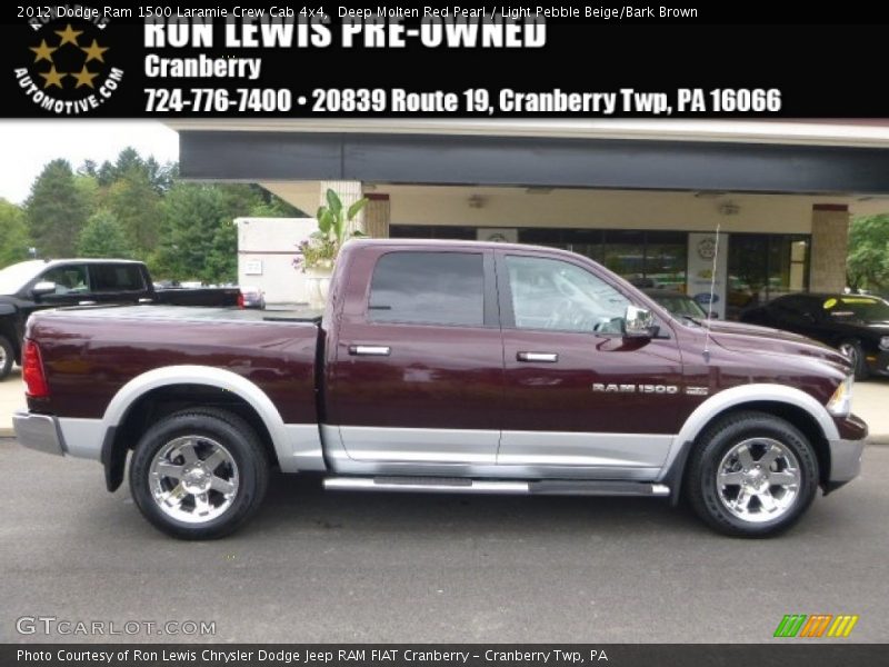 Deep Molten Red Pearl / Light Pebble Beige/Bark Brown 2012 Dodge Ram 1500 Laramie Crew Cab 4x4