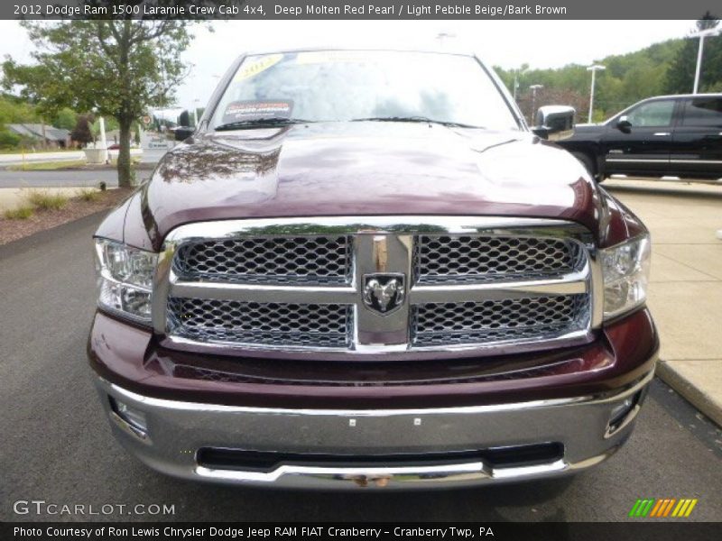Deep Molten Red Pearl / Light Pebble Beige/Bark Brown 2012 Dodge Ram 1500 Laramie Crew Cab 4x4