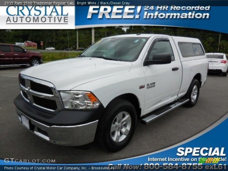 Bright White / Black/Diesel Gray 2015 Ram 1500 Tradesman Regular Cab