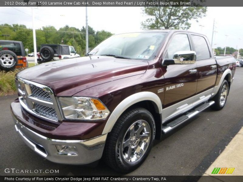 Deep Molten Red Pearl / Light Pebble Beige/Bark Brown 2012 Dodge Ram 1500 Laramie Crew Cab 4x4