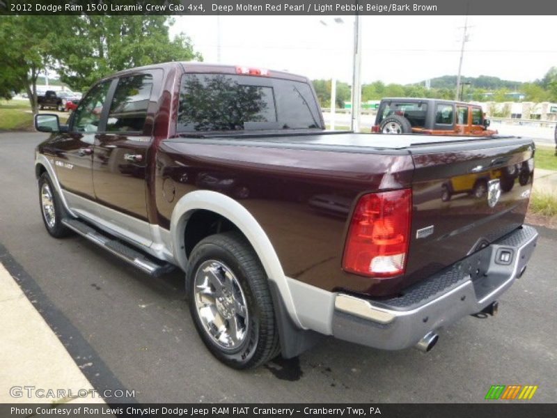 Deep Molten Red Pearl / Light Pebble Beige/Bark Brown 2012 Dodge Ram 1500 Laramie Crew Cab 4x4