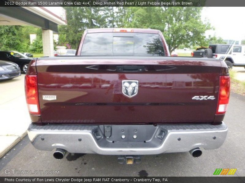Deep Molten Red Pearl / Light Pebble Beige/Bark Brown 2012 Dodge Ram 1500 Laramie Crew Cab 4x4