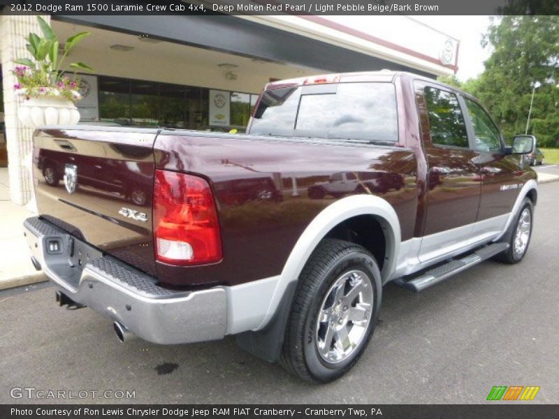 Deep Molten Red Pearl / Light Pebble Beige/Bark Brown 2012 Dodge Ram 1500 Laramie Crew Cab 4x4