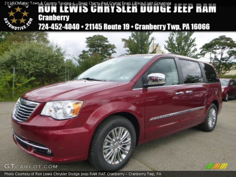 Deep Cherry Red Crystal Pearl / Black/Light Graystone 2016 Chrysler Town & Country Touring-L