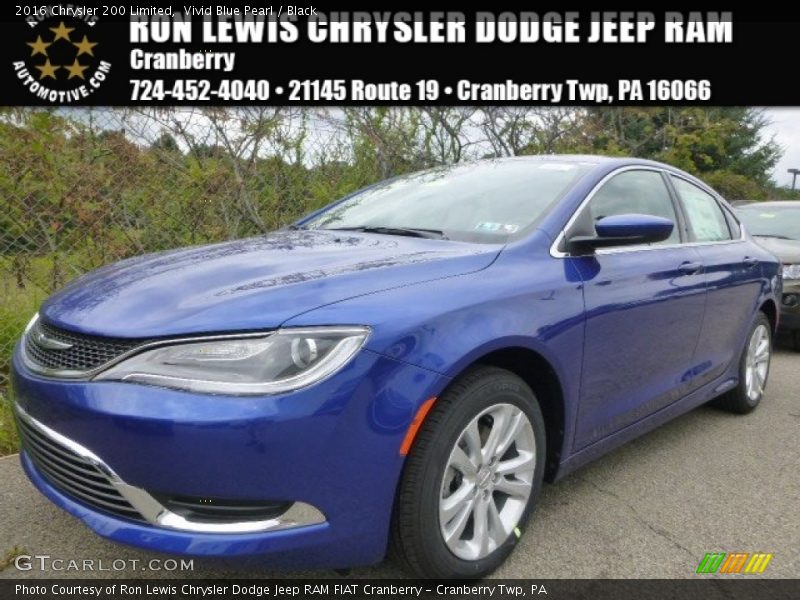 Vivid Blue Pearl / Black 2016 Chrysler 200 Limited