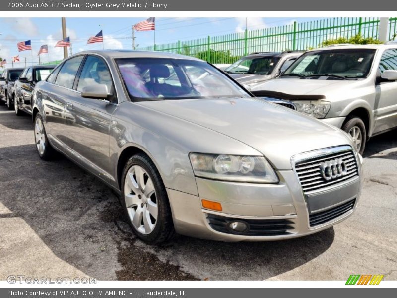 Oyster Grey Metallic / Ebony 2006 Audi A6 3.2 Sedan