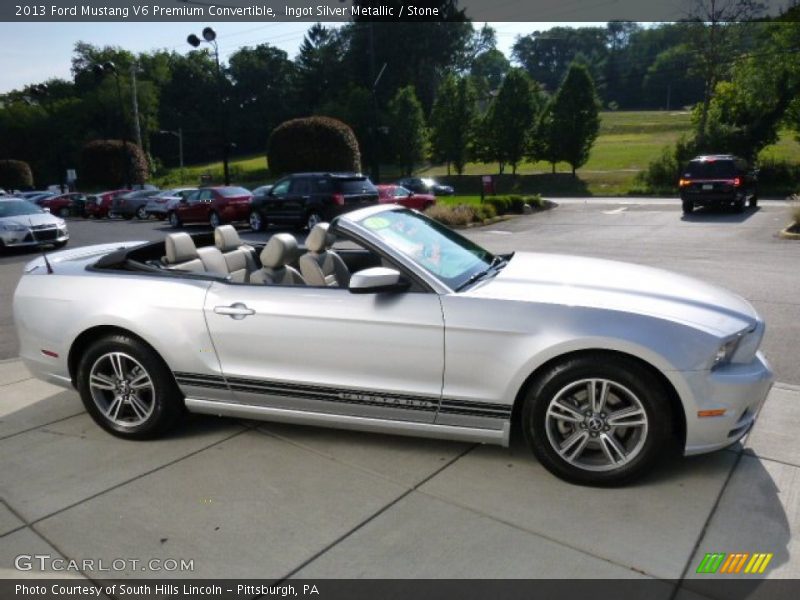 Ingot Silver Metallic / Stone 2013 Ford Mustang V6 Premium Convertible