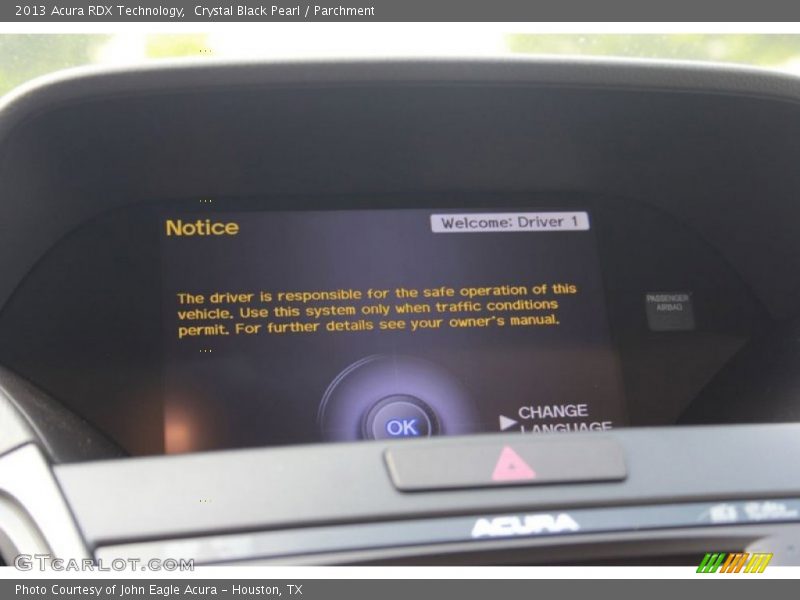 Crystal Black Pearl / Parchment 2013 Acura RDX Technology