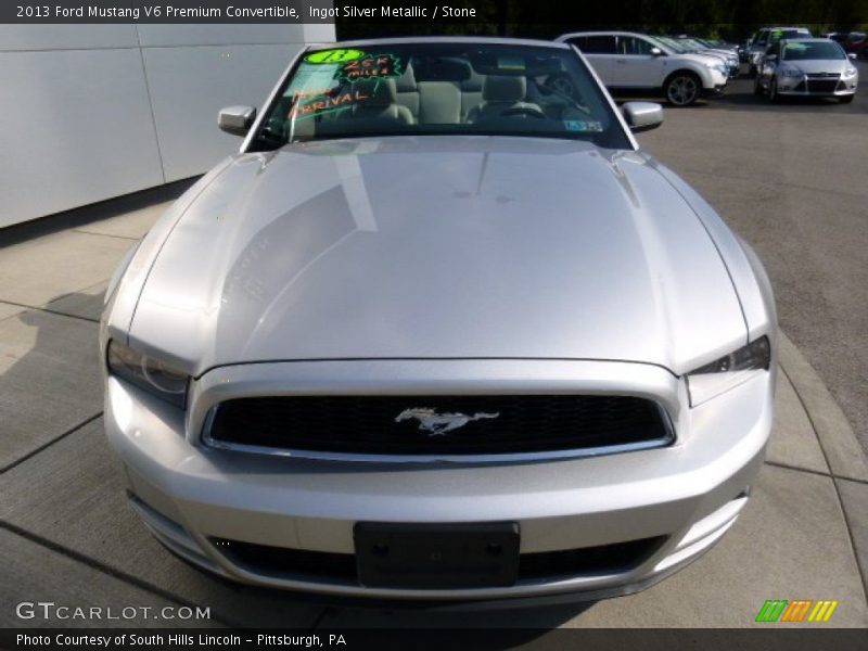 Ingot Silver Metallic / Stone 2013 Ford Mustang V6 Premium Convertible