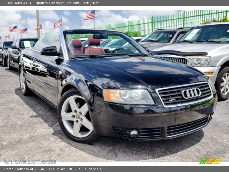 Brilliant Black / Red 2005 Audi A4 3.0 quattro Cabriolet