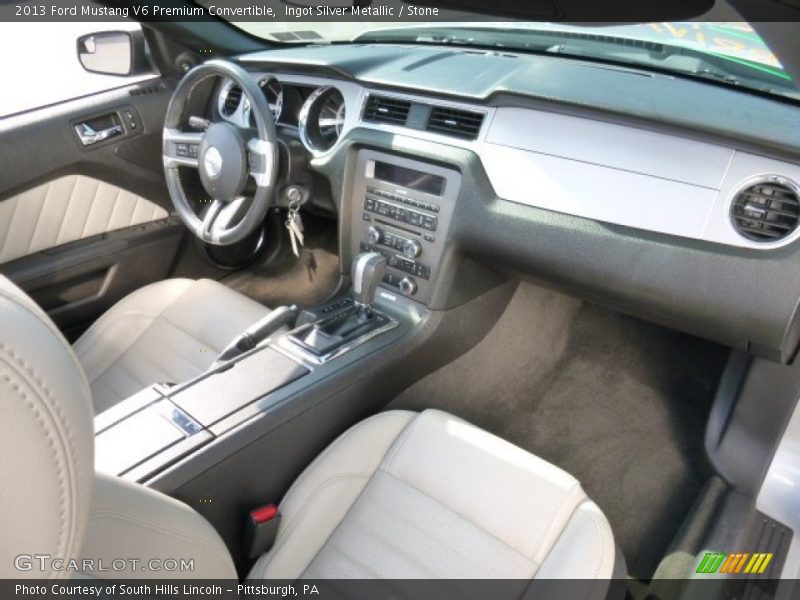 Ingot Silver Metallic / Stone 2013 Ford Mustang V6 Premium Convertible