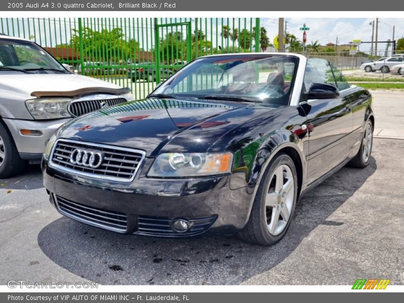 Brilliant Black / Red 2005 Audi A4 3.0 quattro Cabriolet