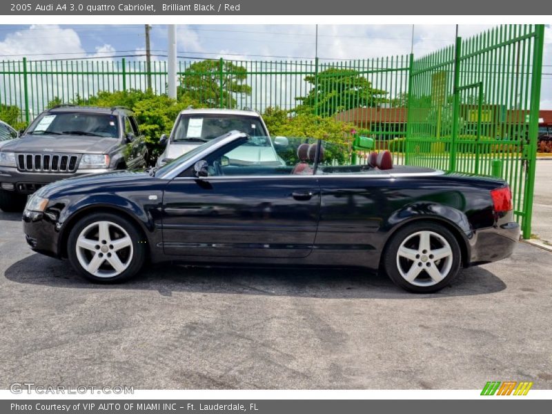 Brilliant Black / Red 2005 Audi A4 3.0 quattro Cabriolet