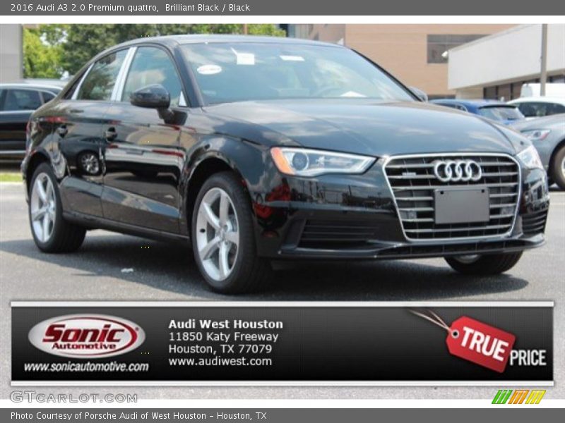 Brilliant Black / Black 2016 Audi A3 2.0 Premium quattro