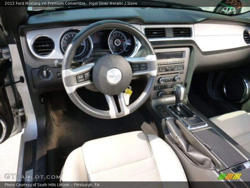 Ingot Silver Metallic / Stone 2013 Ford Mustang V6 Premium Convertible