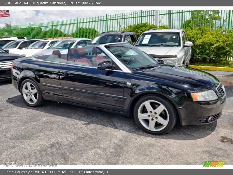 Brilliant Black / Red 2005 Audi A4 3.0 quattro Cabriolet