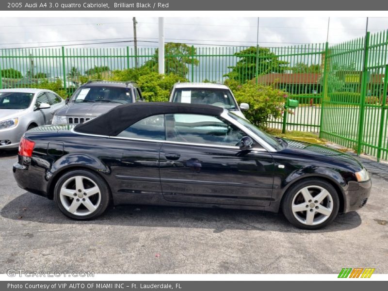 Brilliant Black / Red 2005 Audi A4 3.0 quattro Cabriolet