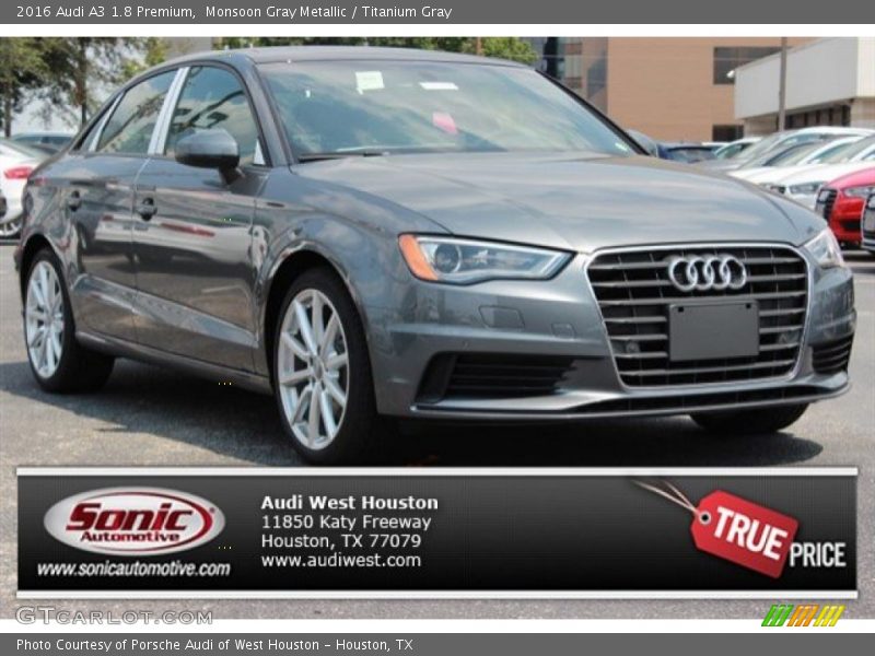 Monsoon Gray Metallic / Titanium Gray 2016 Audi A3 1.8 Premium