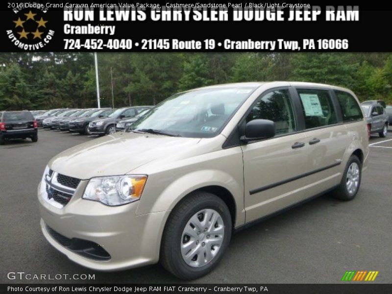 Cashmere/Sandstone Pearl / Black/Light Graystone 2016 Dodge Grand Caravan American Value Package