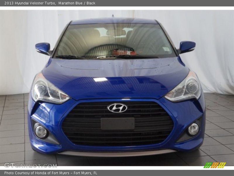 Marathon Blue / Black 2013 Hyundai Veloster Turbo