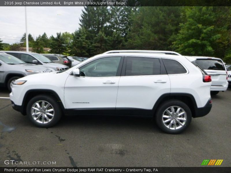 Bright White / Black/Light Frost Beige 2016 Jeep Cherokee Limited 4x4
