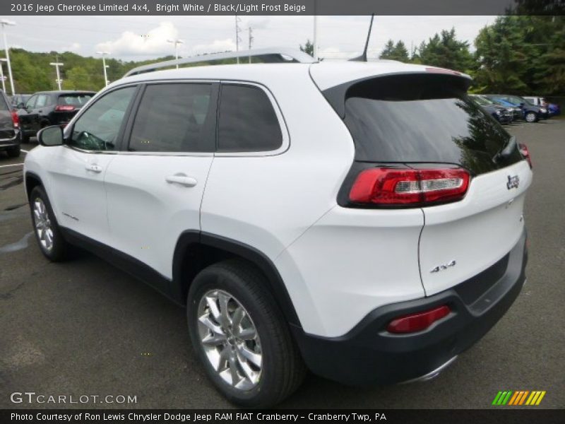 Bright White / Black/Light Frost Beige 2016 Jeep Cherokee Limited 4x4