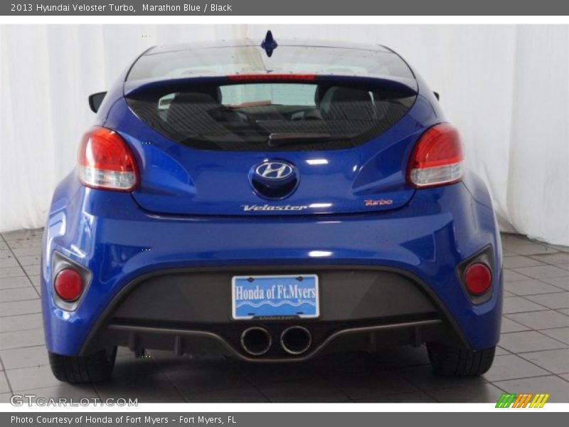 Marathon Blue / Black 2013 Hyundai Veloster Turbo