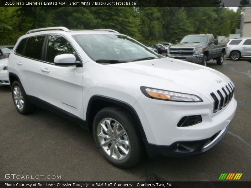 Bright White / Black/Light Frost Beige 2016 Jeep Cherokee Limited 4x4