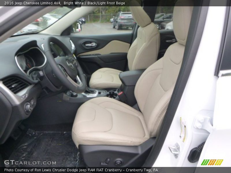 Bright White / Black/Light Frost Beige 2016 Jeep Cherokee Limited 4x4