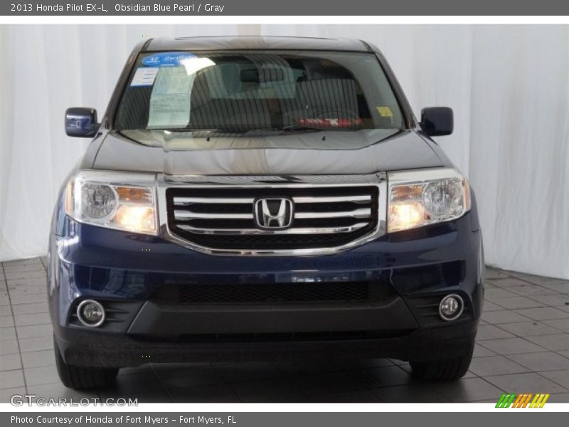 Obsidian Blue Pearl / Gray 2013 Honda Pilot EX-L