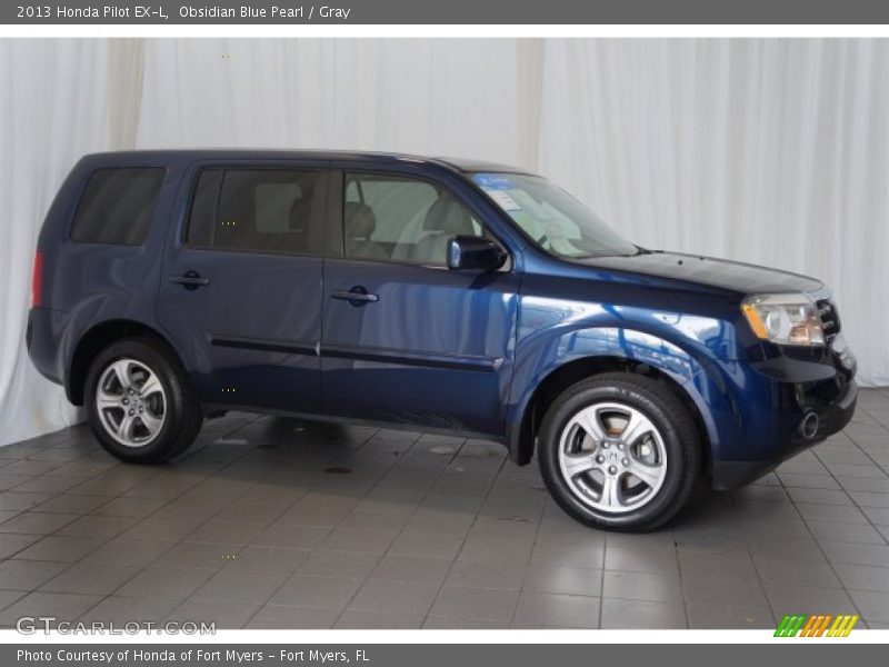 Obsidian Blue Pearl / Gray 2013 Honda Pilot EX-L