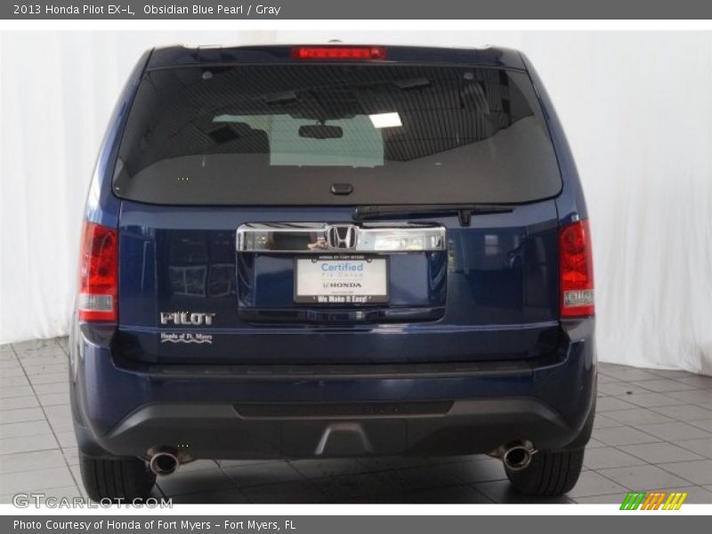 Obsidian Blue Pearl / Gray 2013 Honda Pilot EX-L