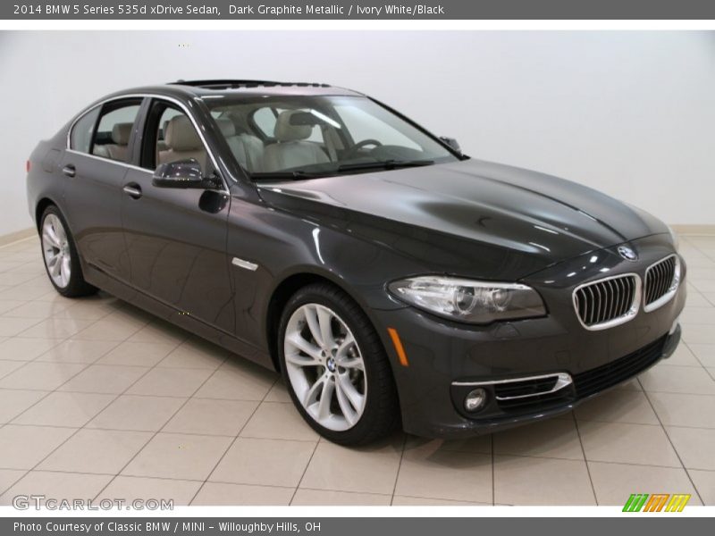 Dark Graphite Metallic / Ivory White/Black 2014 BMW 5 Series 535d xDrive Sedan