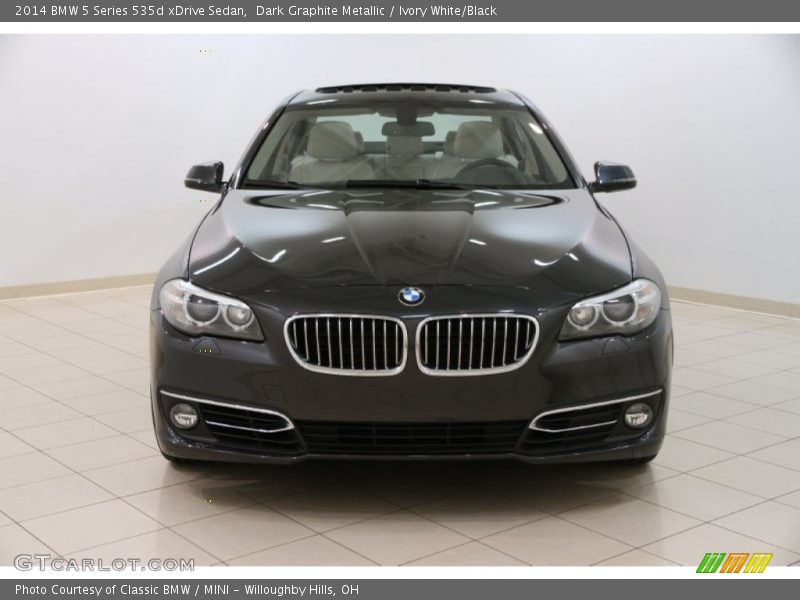 Dark Graphite Metallic / Ivory White/Black 2014 BMW 5 Series 535d xDrive Sedan