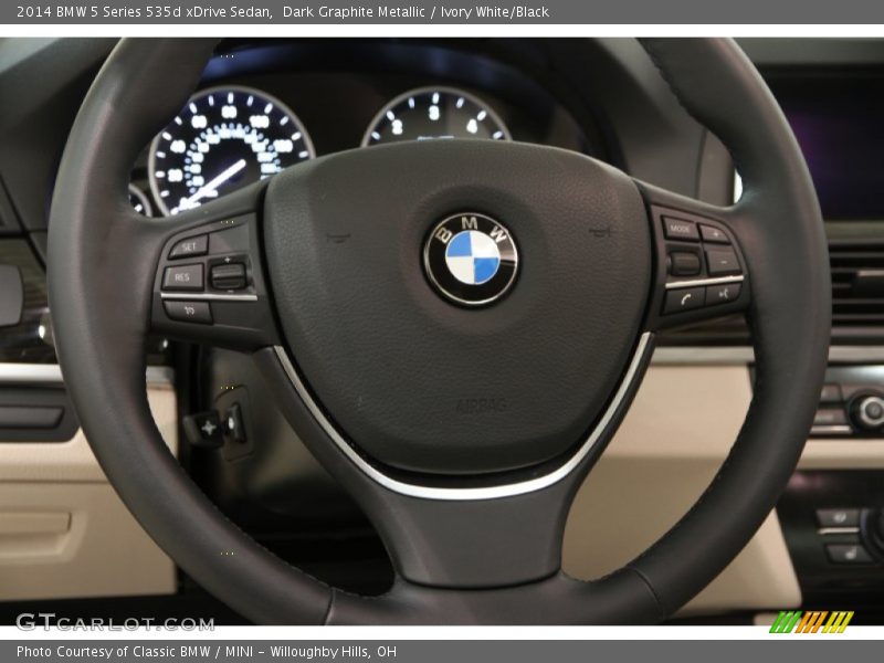 Dark Graphite Metallic / Ivory White/Black 2014 BMW 5 Series 535d xDrive Sedan