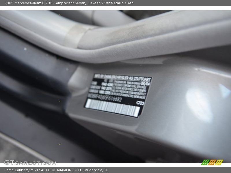 Pewter Silver Metallic / Ash 2005 Mercedes-Benz C 230 Kompressor Sedan