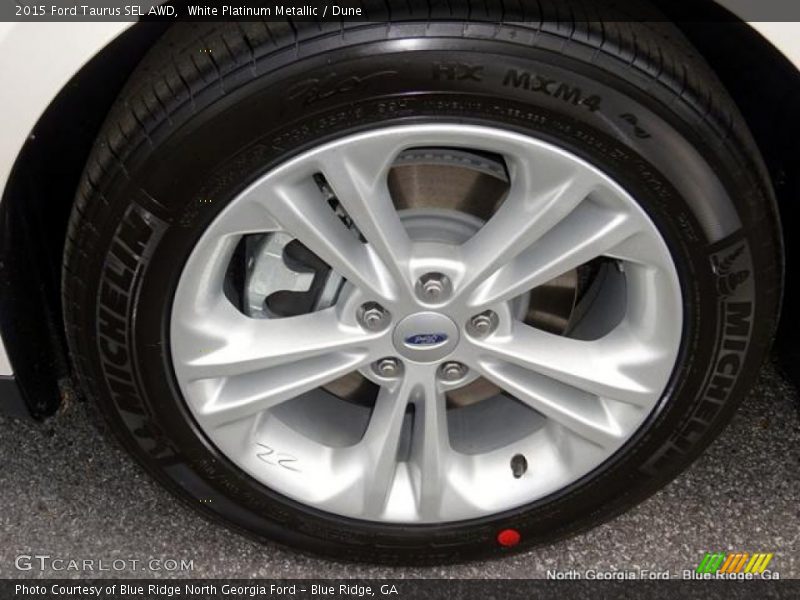 White Platinum Metallic / Dune 2015 Ford Taurus SEL AWD