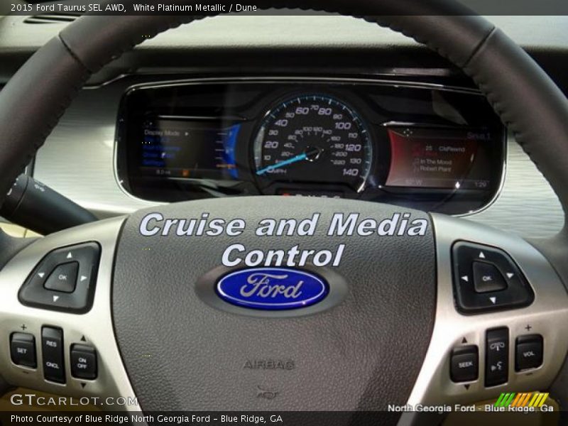 White Platinum Metallic / Dune 2015 Ford Taurus SEL AWD