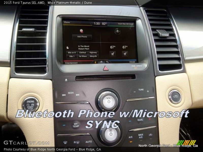 White Platinum Metallic / Dune 2015 Ford Taurus SEL AWD