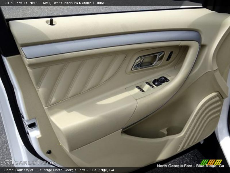 White Platinum Metallic / Dune 2015 Ford Taurus SEL AWD
