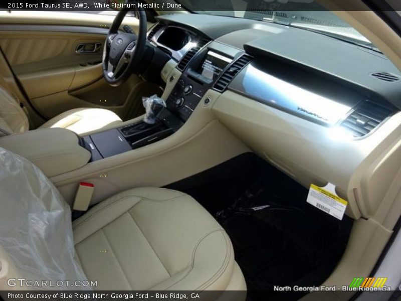 White Platinum Metallic / Dune 2015 Ford Taurus SEL AWD
