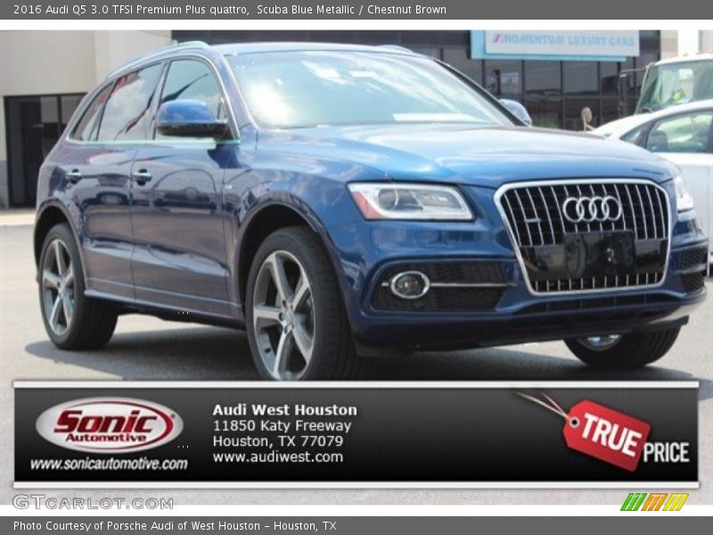 Scuba Blue Metallic / Chestnut Brown 2016 Audi Q5 3.0 TFSI Premium Plus quattro
