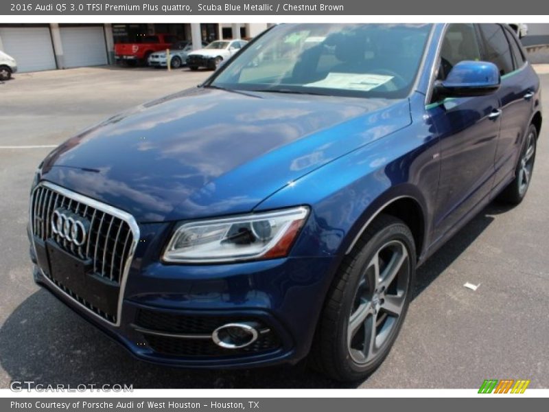 Scuba Blue Metallic / Chestnut Brown 2016 Audi Q5 3.0 TFSI Premium Plus quattro