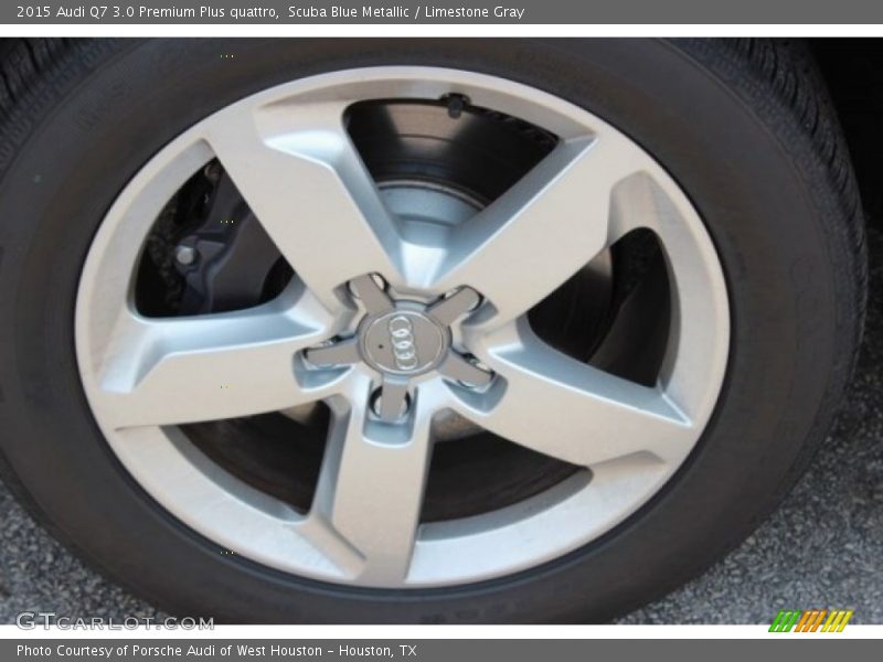 Scuba Blue Metallic / Limestone Gray 2015 Audi Q7 3.0 Premium Plus quattro