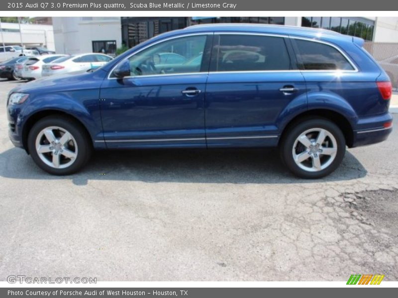 Scuba Blue Metallic / Limestone Gray 2015 Audi Q7 3.0 Premium Plus quattro