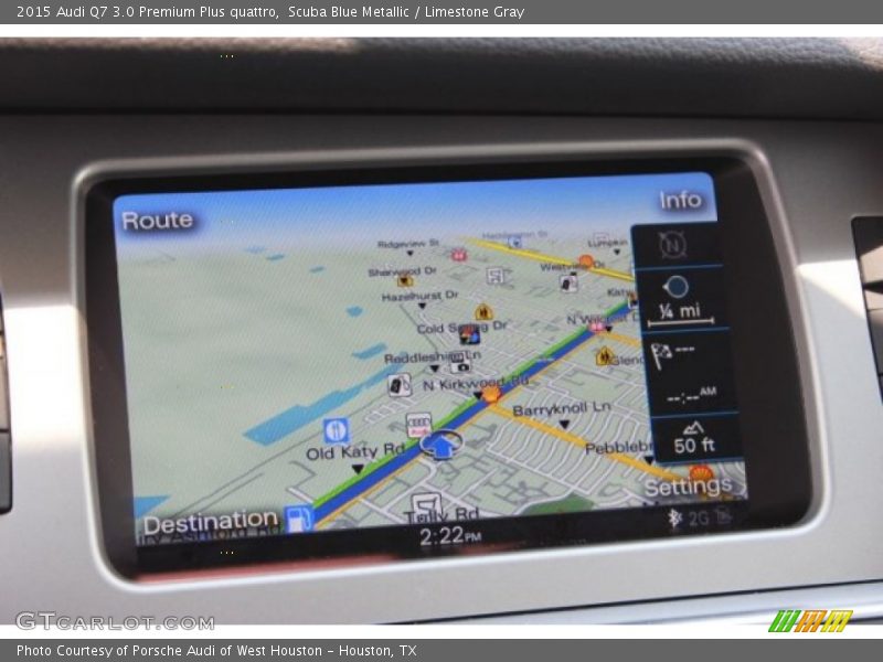 Scuba Blue Metallic / Limestone Gray 2015 Audi Q7 3.0 Premium Plus quattro